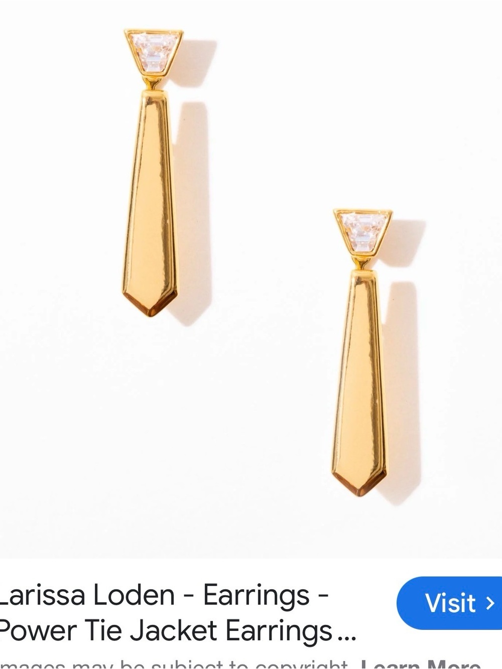 Polished Gold Drop Tie Earrings